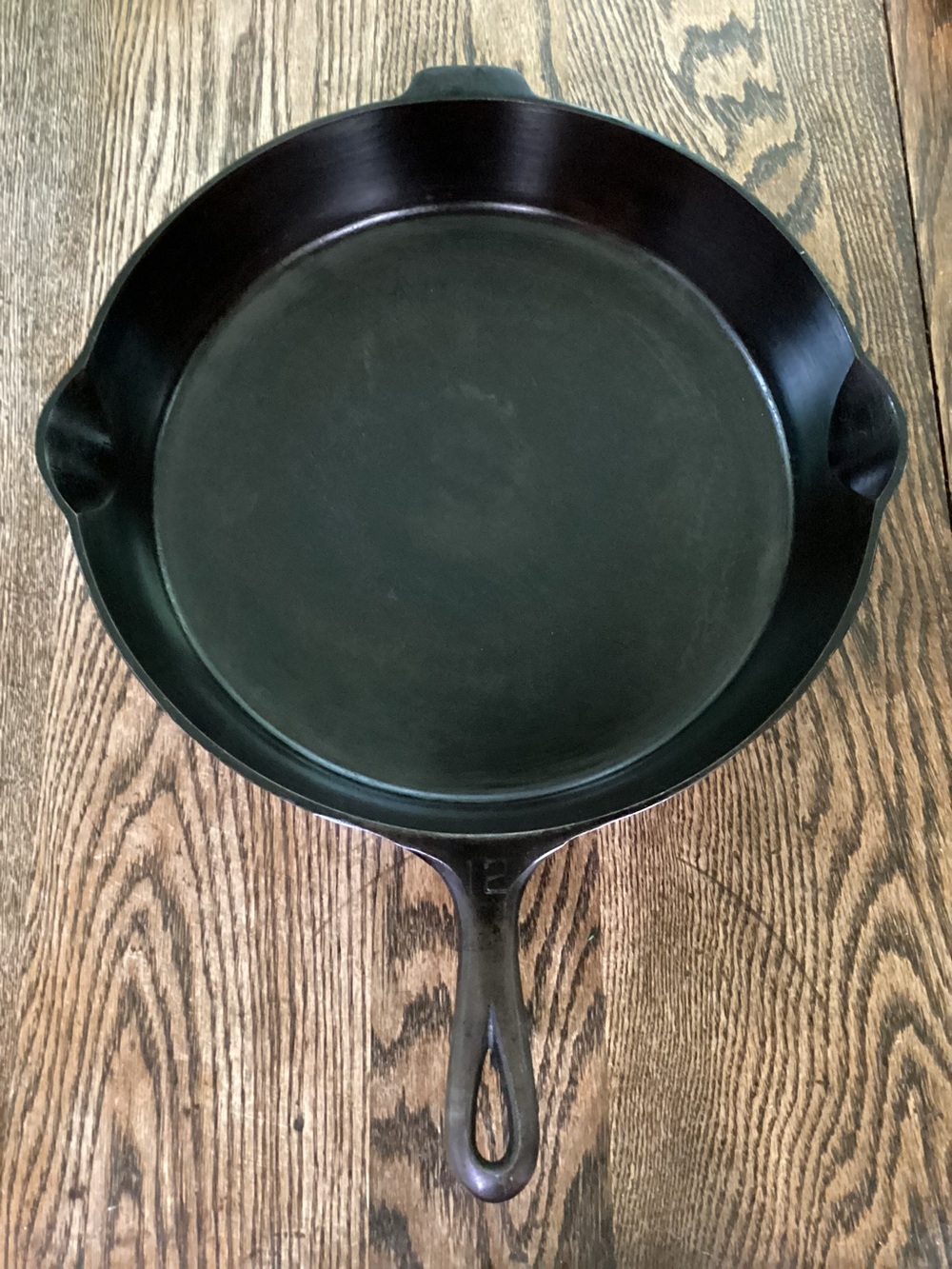 Restored Vintage Griswold #12 Small Block Logo Cast Iron Skillet